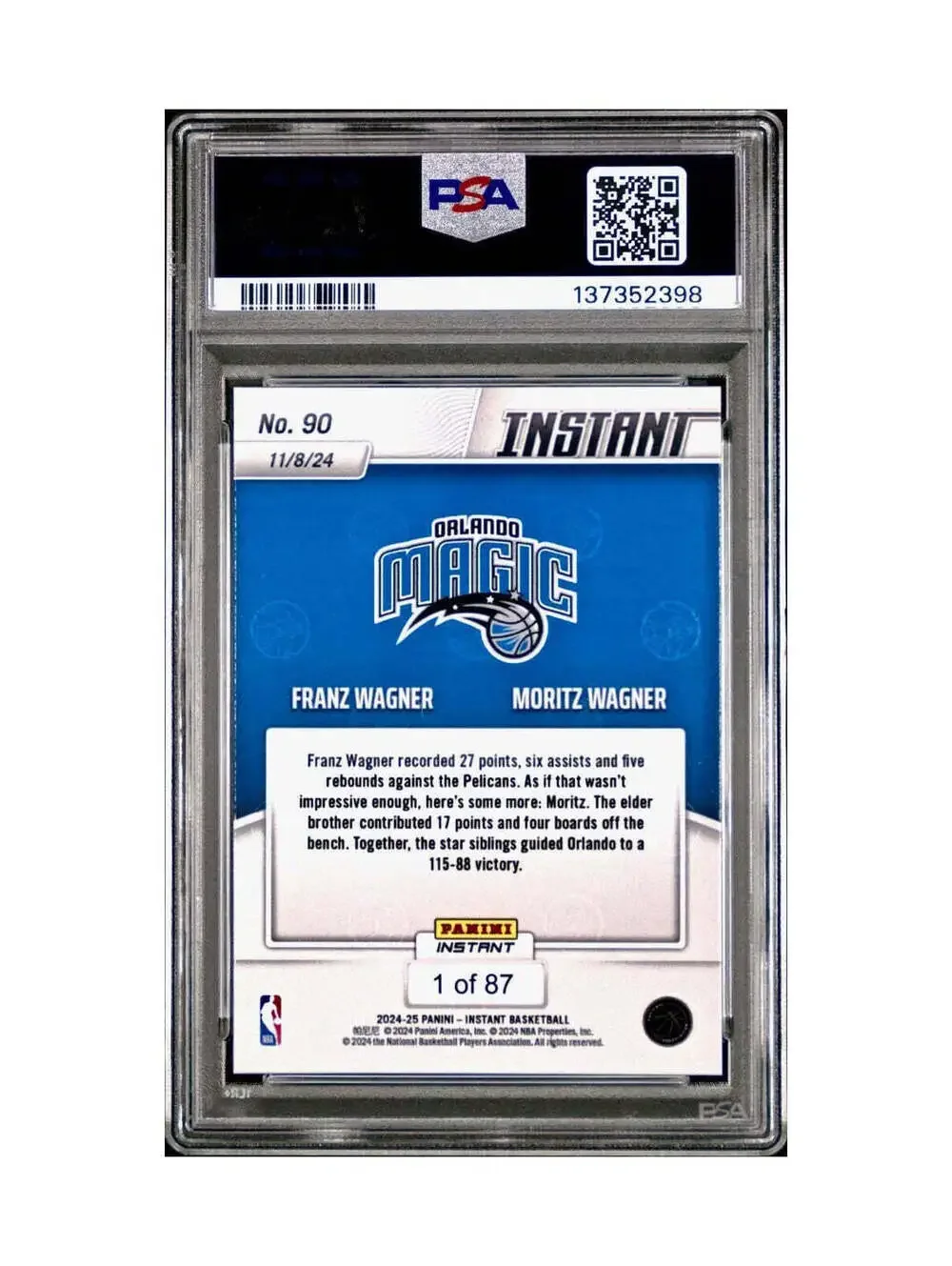 Franz Wagner / Moritz Wagner 2024 Panini NBA #90 Basketball PSA 10 Gem Mint